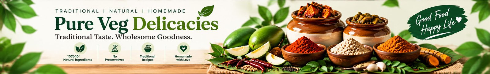 Pure Veg Delicacies - Traditional Taste. Wholesome Goodness.